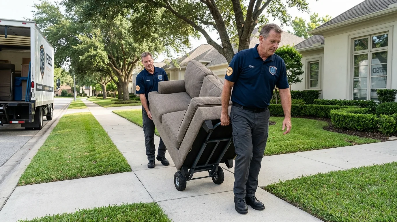 Local residential moving crew loading furniture in Lead, SD